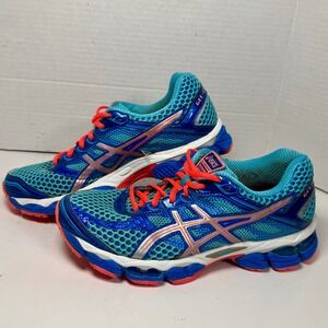 Asics Gel-Cumulus 15 Womens Blue Orange Running Shoes T3C5N Size 6